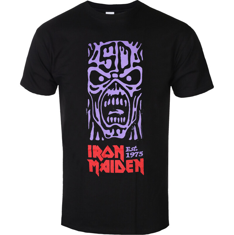 Tricou stil metal bărbați Iron Maiden - Est. 1975 Stamp Logo Purple - ROCK OFF - IMTEE190MB