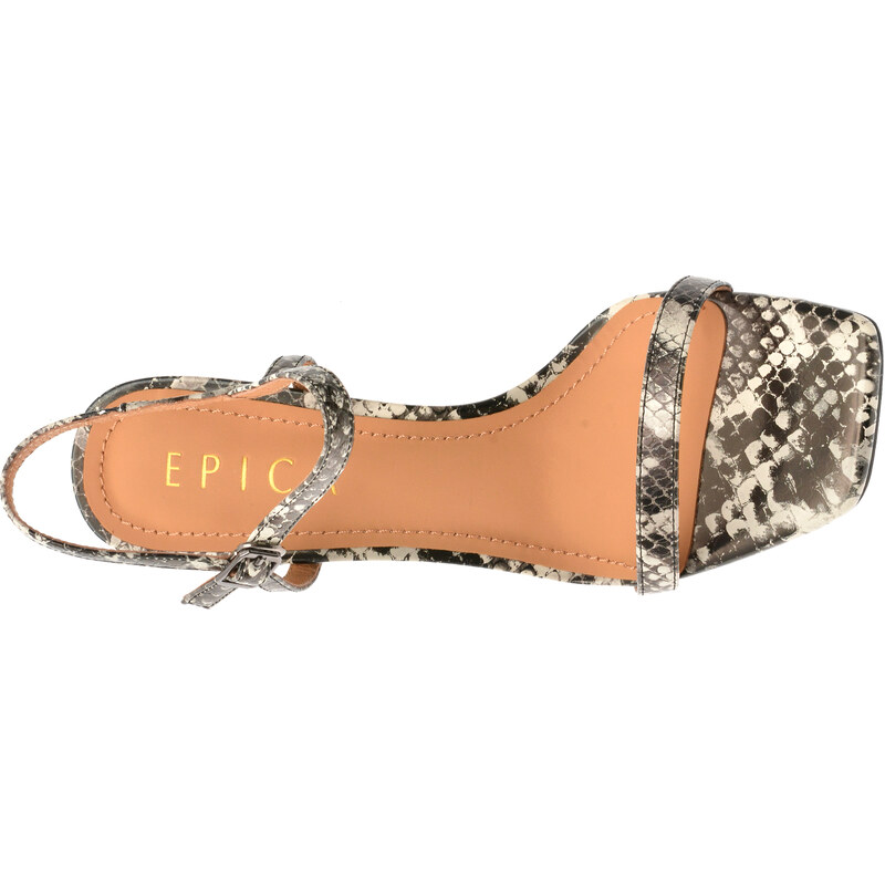 Sandale elegante EPICA gri, E302, din piele naturala