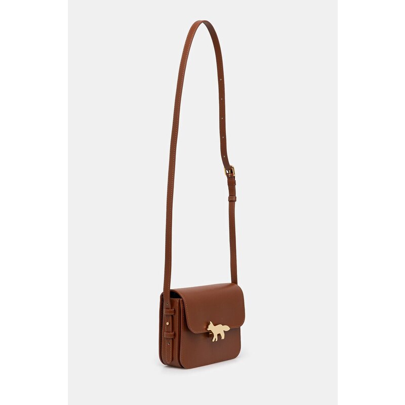 Maison Kitsuné poșetă de piele Edie Bag culoarea negru, NW05170LR0001