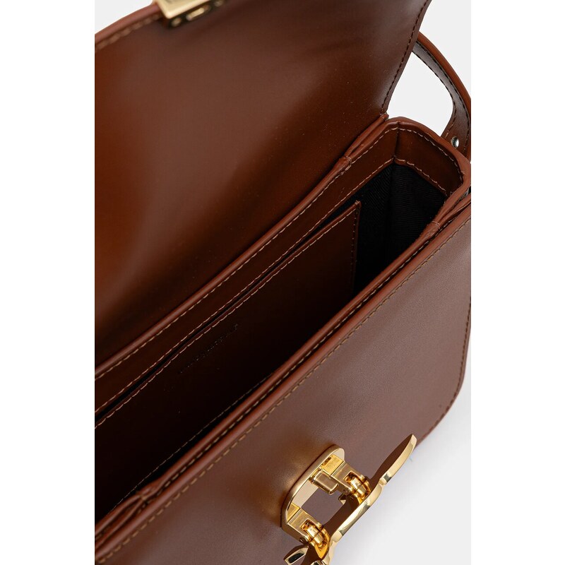 Maison Kitsuné poșetă de piele Edie Bag culoarea negru, NW05170LR0001