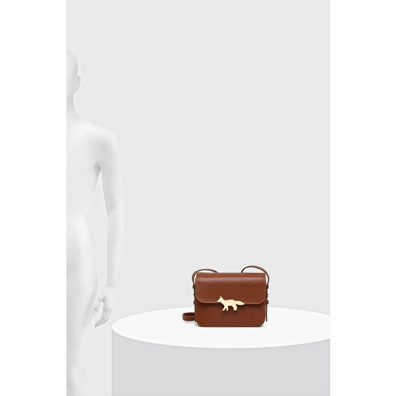 Maison Kitsuné poșetă de piele Edie Bag culoarea negru, NW05170LR0001