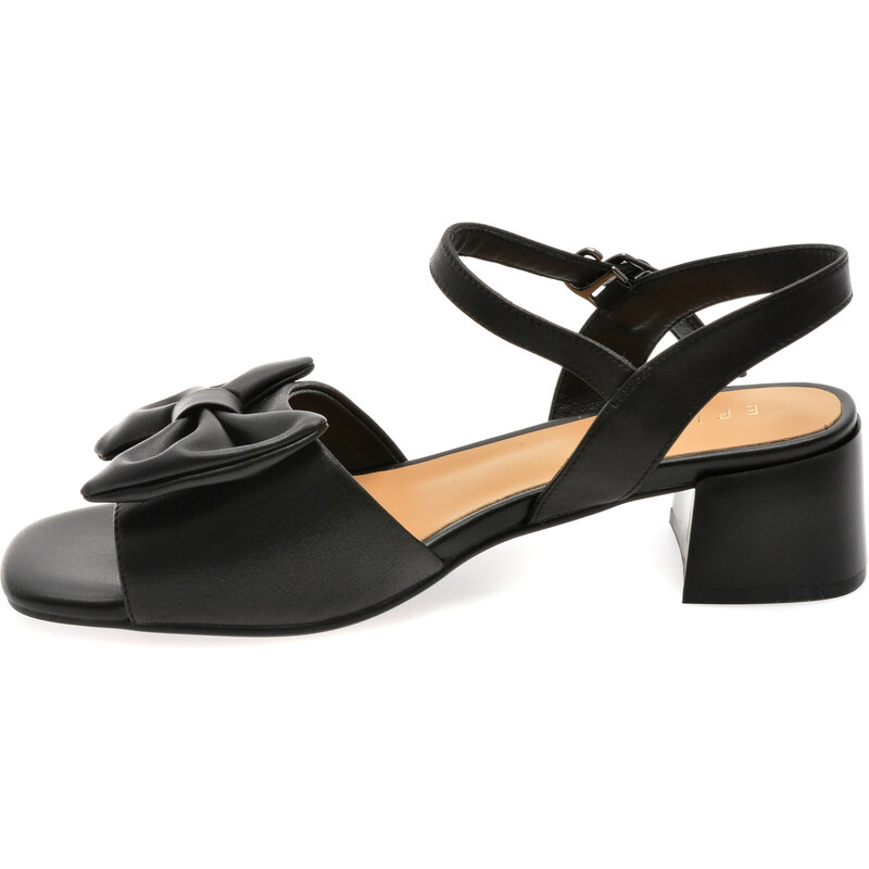 Sandale EPICA negre, 1295D29, din piele naturala