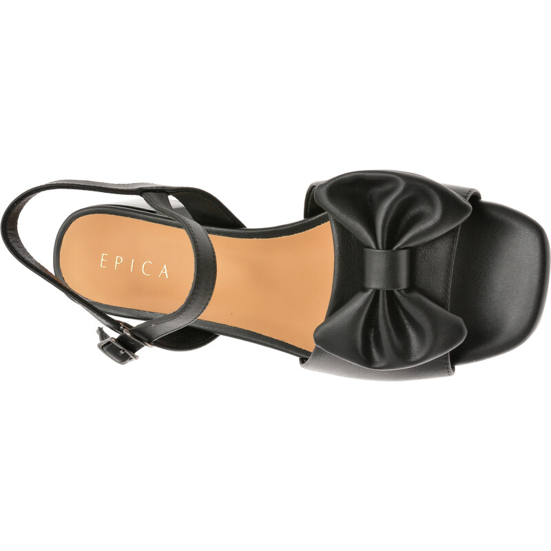 Sandale EPICA negre, 1295D29, din piele naturala