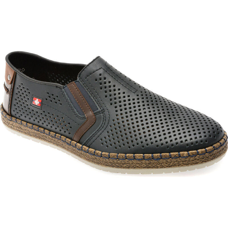 Pantofi RIEKER bleumarin, B5297, din piele naturala