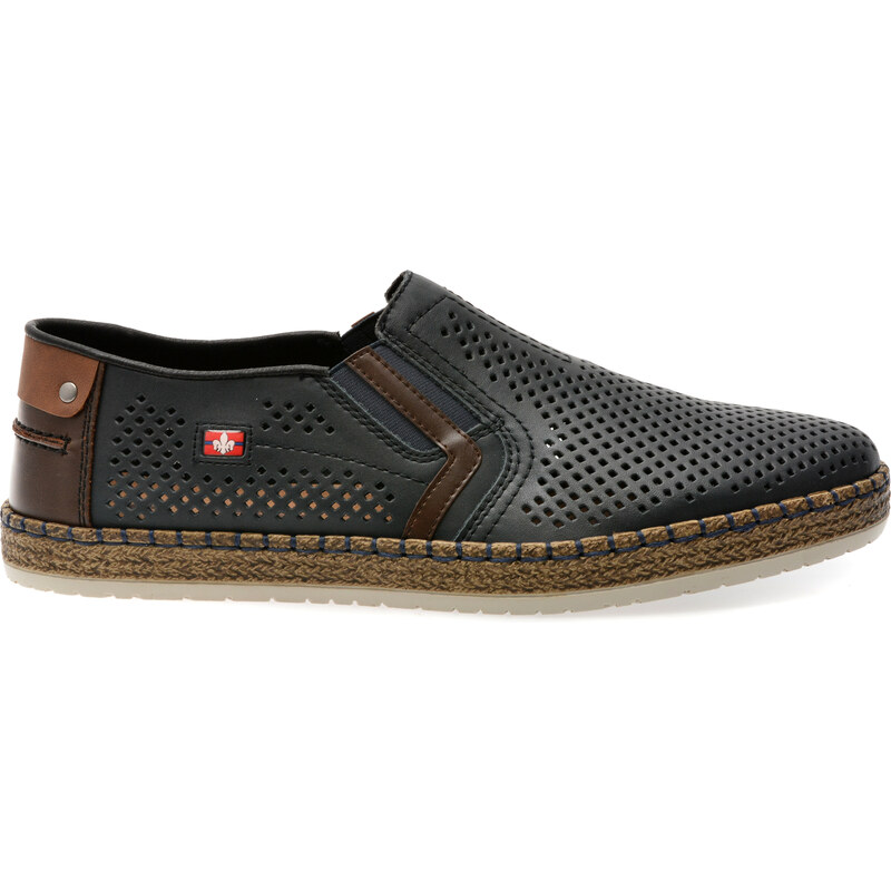 Pantofi RIEKER bleumarin, B5297, din piele naturala