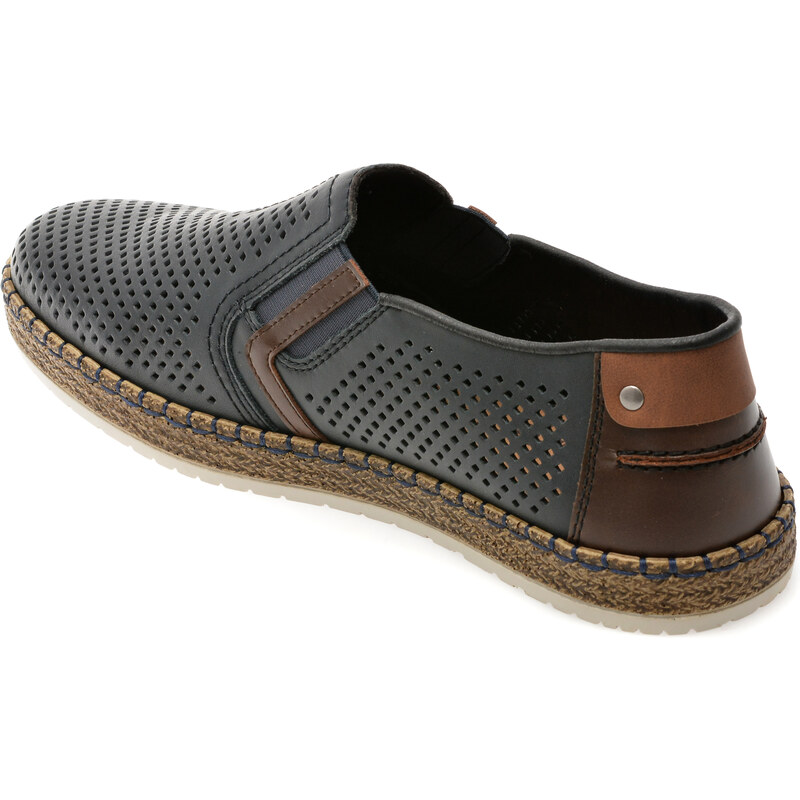 Pantofi RIEKER bleumarin, B5297, din piele naturala