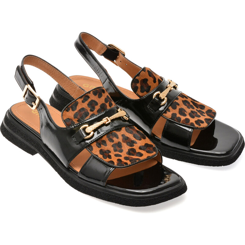 Sandale GRYXX negre, 22L914, din piele naturala lacuita