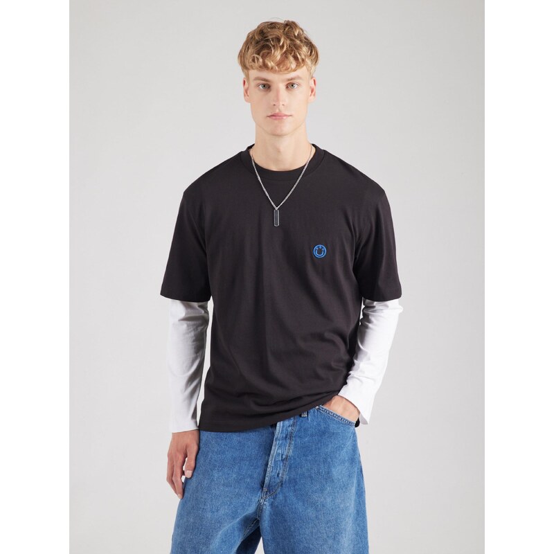 HUGO Tricou 'Niley' albastru / negru
