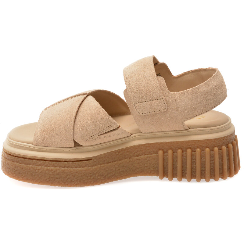 Sandale CLARKS bej, EVAMAR WISH, din piele intoarsa
