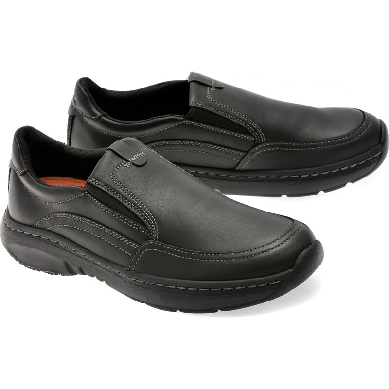 Pantofi CLARKS negri, PRO STEP, din piele naturala