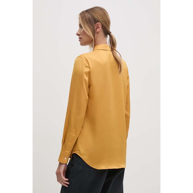 Lauren Ralph Lauren cămașă culoarea galben, cu guler clasic, regular, 200918715