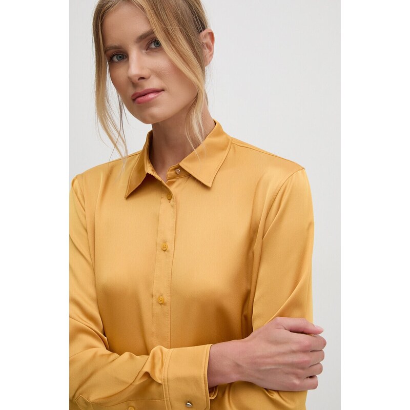 Lauren Ralph Lauren cămașă culoarea galben, cu guler clasic, regular, 200918715