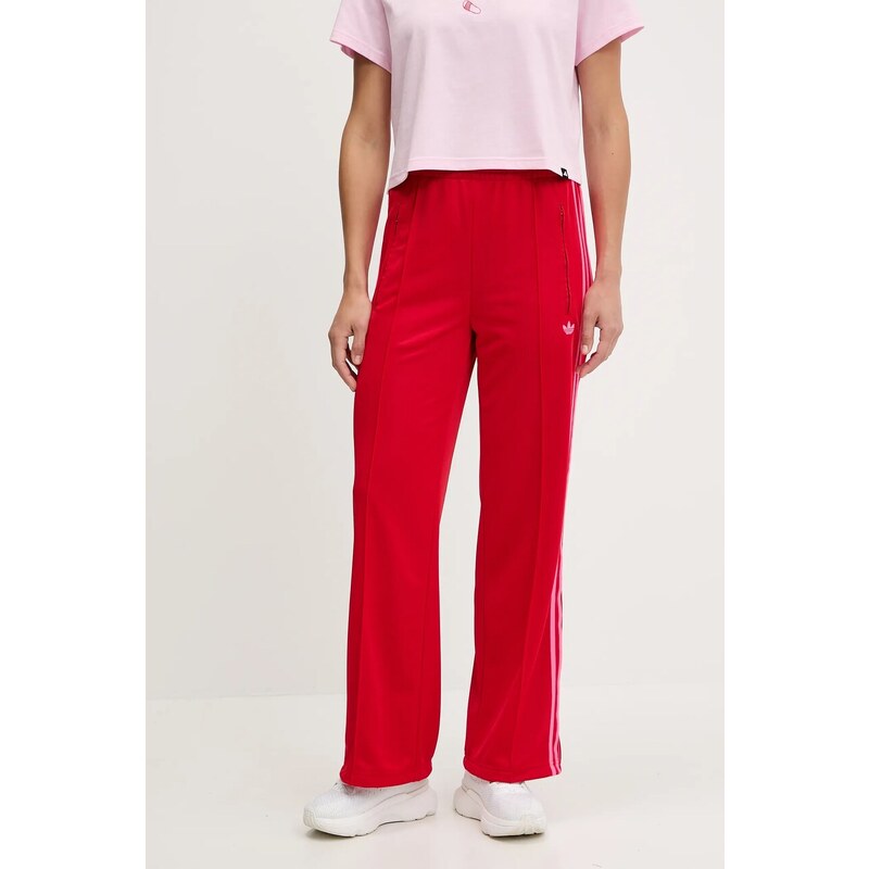 adidas Originals pantaloni de trening Firebird culoarea roșu, cu imprimeu, JW1225