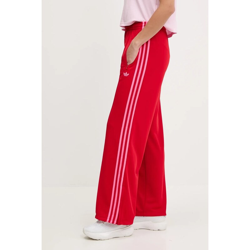 adidas Originals pantaloni de trening Firebird culoarea roșu, cu imprimeu, JW1225