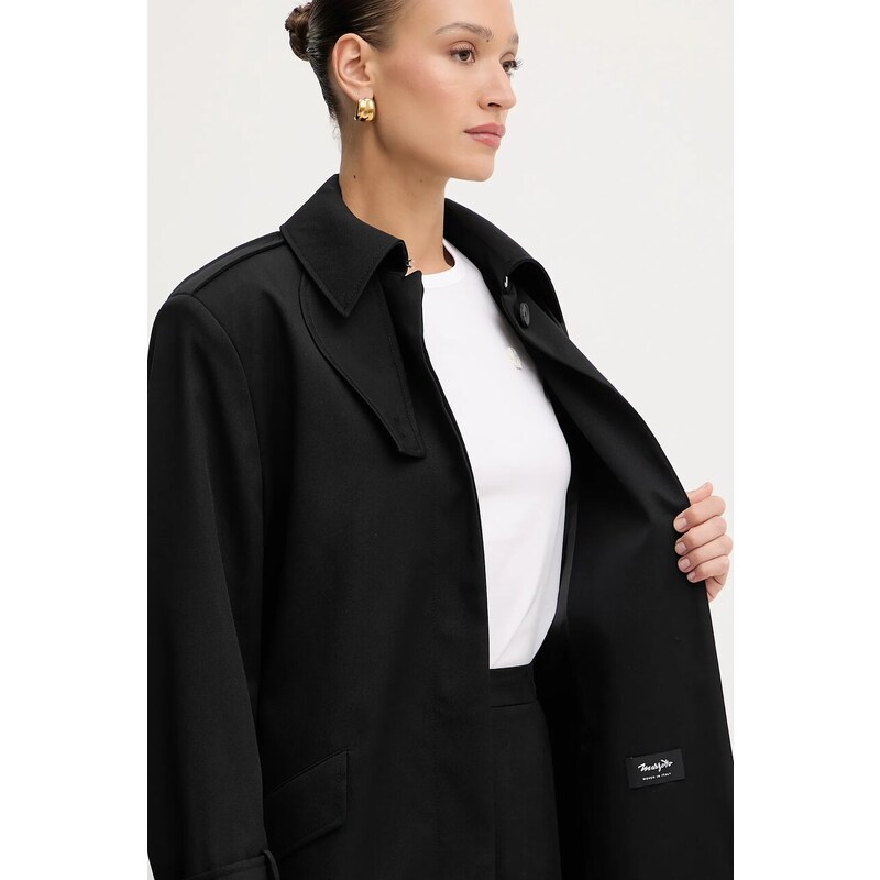 BOSS trenci de lână culoarea negru, de tranziție, 50543198