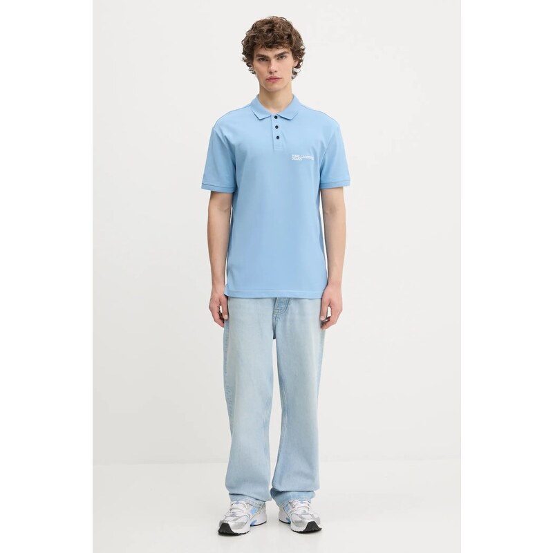 Karl Lagerfeld Jeans polo de bumbac culoarea gri, uni, A2M17094