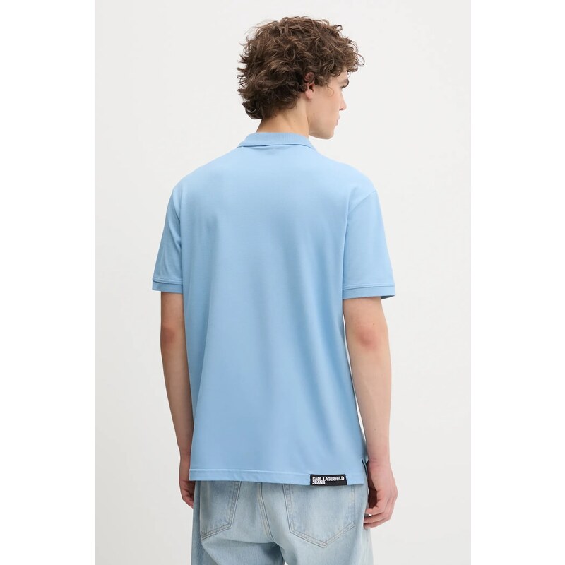 Karl Lagerfeld Jeans polo de bumbac culoarea gri, uni, A2M17094