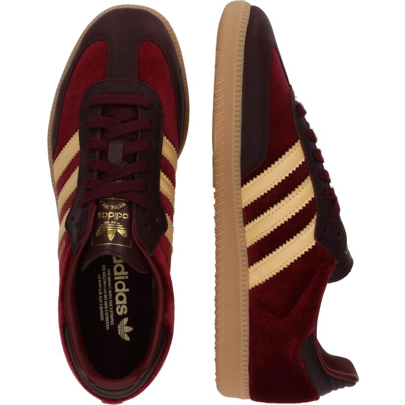 ADIDAS ORIGINALS Sneaker low 'SAMBA' bej / roșu vin