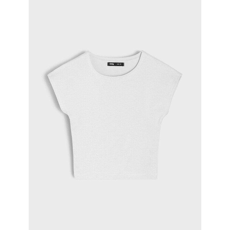 Sinsay - Tricou basic - alb