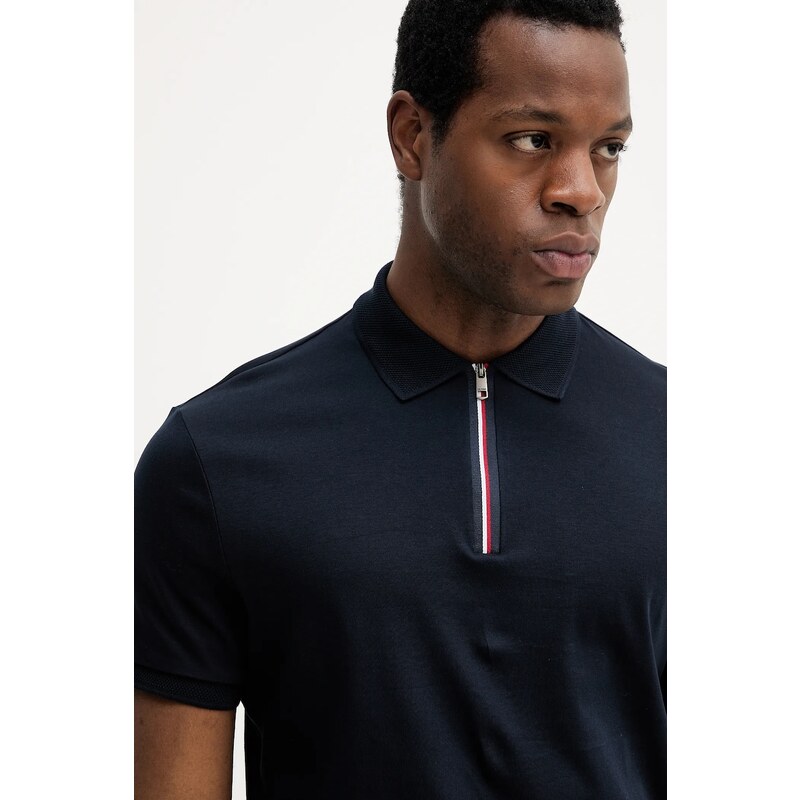 Tommy Hilfiger polo de bumbac culoarea bleumarin, uni, MW0MW39552