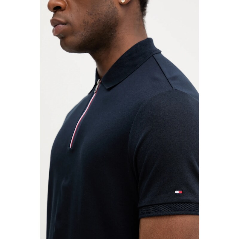 Tommy Hilfiger polo de bumbac culoarea bleumarin, uni, MW0MW39552