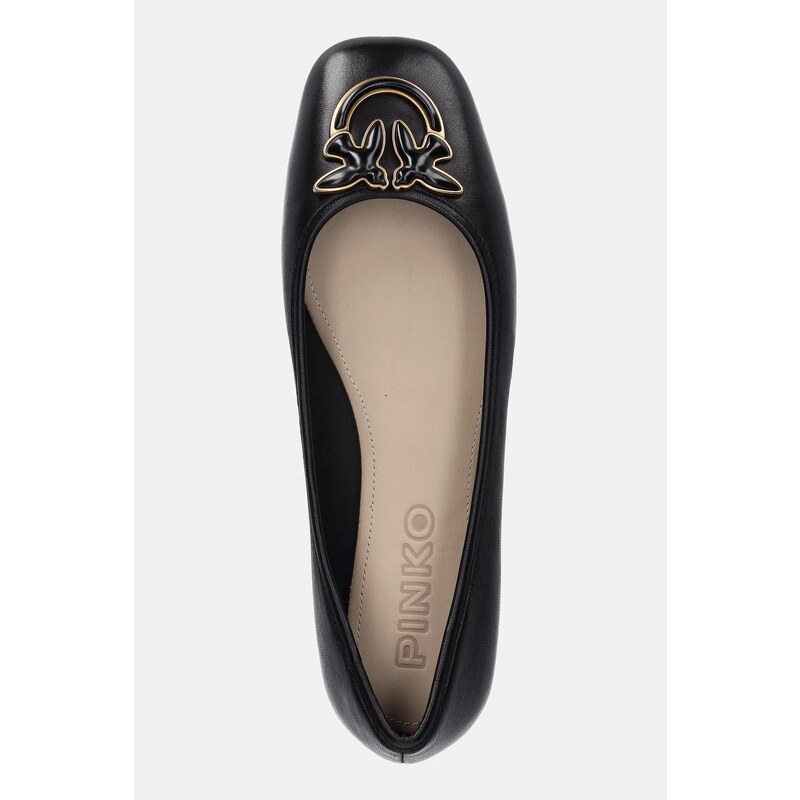 Pinko balerini de piele Max 03 culoarea negru, SD0379P003Z99