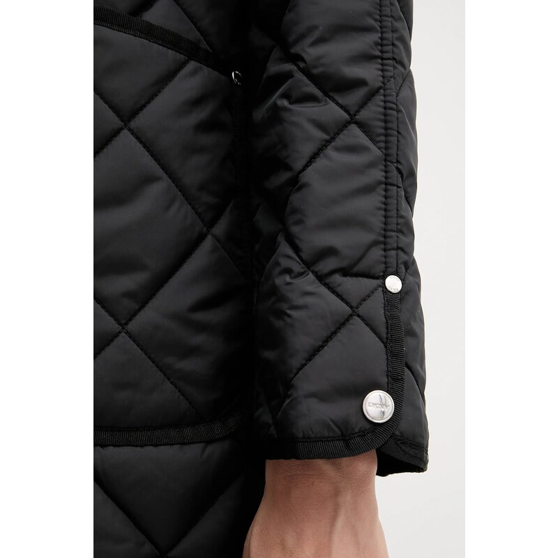 Dkny geacă culoarea negru, de tranziție, DLEMPT95