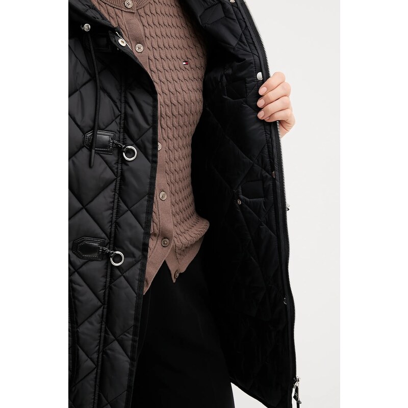 Dkny geacă culoarea negru, de tranziție, DLEMPT95