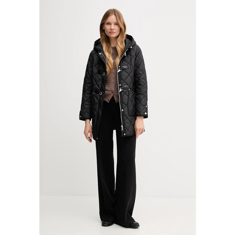 Dkny geacă culoarea negru, de tranziție, DLEMPT95