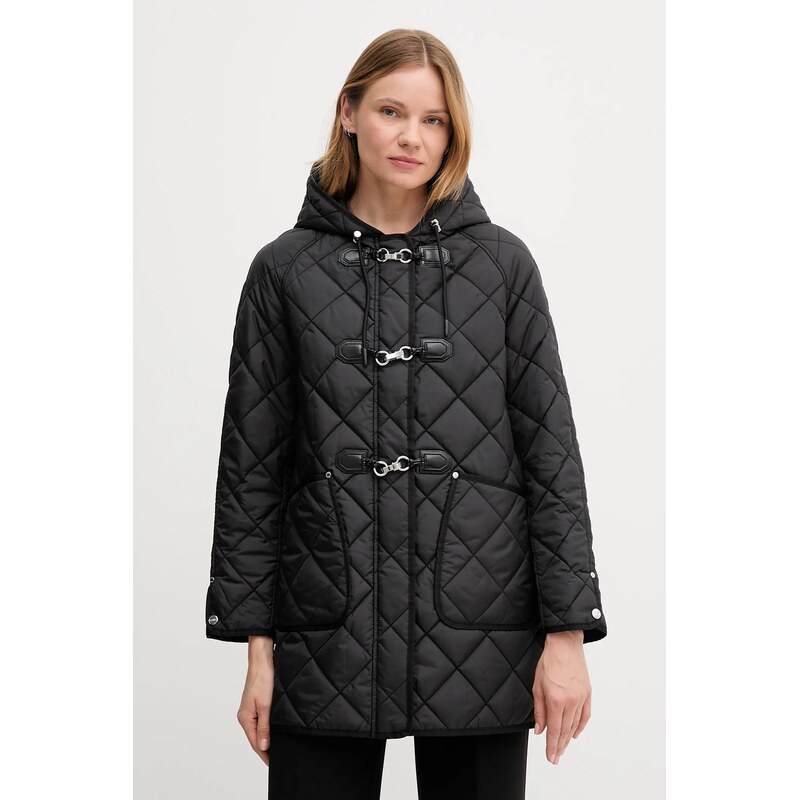 Dkny geacă culoarea negru, de tranziție, DLEMPT95