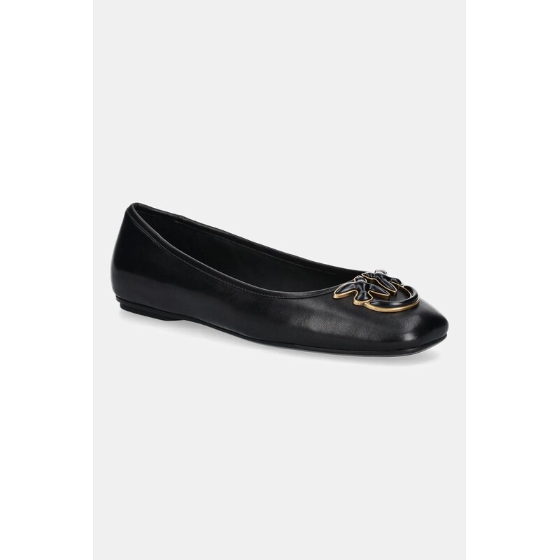 Pinko balerini de piele Max 03 culoarea negru, SD0379P003Z99