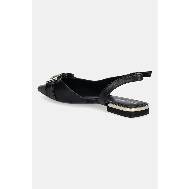 Dkny balerini de piele Clemma culoarea negru, cu toc deschis, K3590639