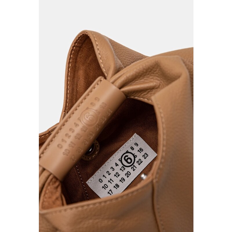 MM6 Maison Margiela poșetă de piele Japanese Draped Mini culoarea maro, SB5WD0029