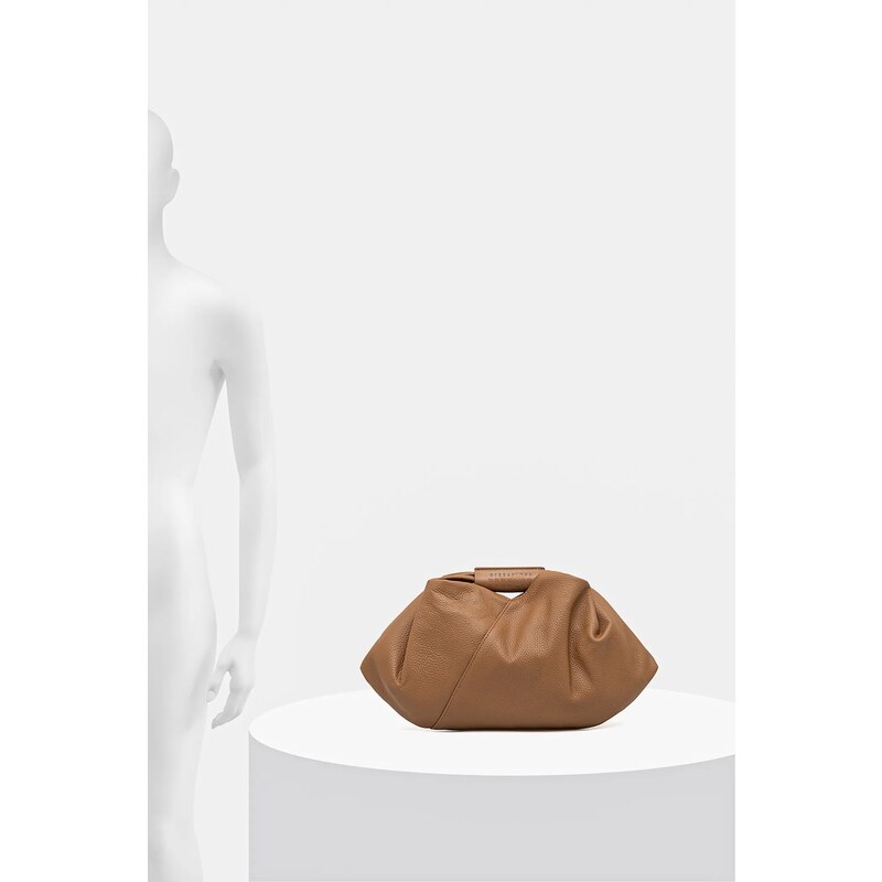 MM6 Maison Margiela poșetă de piele Japanese Draped Mini culoarea maro, SB5WD0029