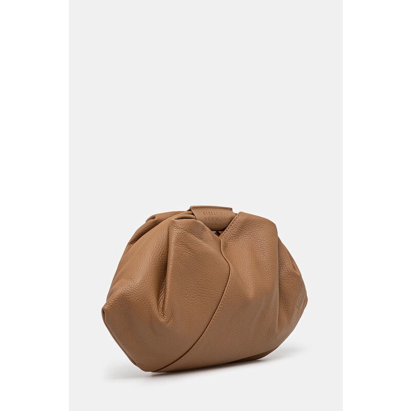 MM6 Maison Margiela poșetă de piele Japanese Draped Mini culoarea maro, SB5WD0029