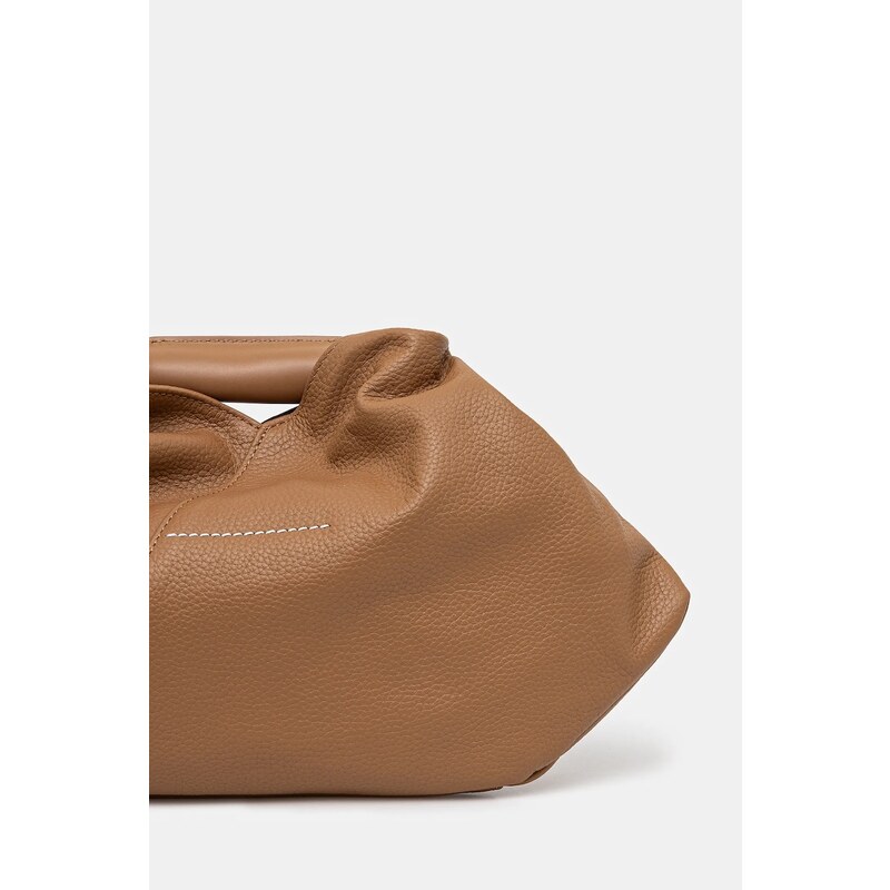 MM6 Maison Margiela poșetă de piele Japanese Draped Mini culoarea maro, SB5WD0029