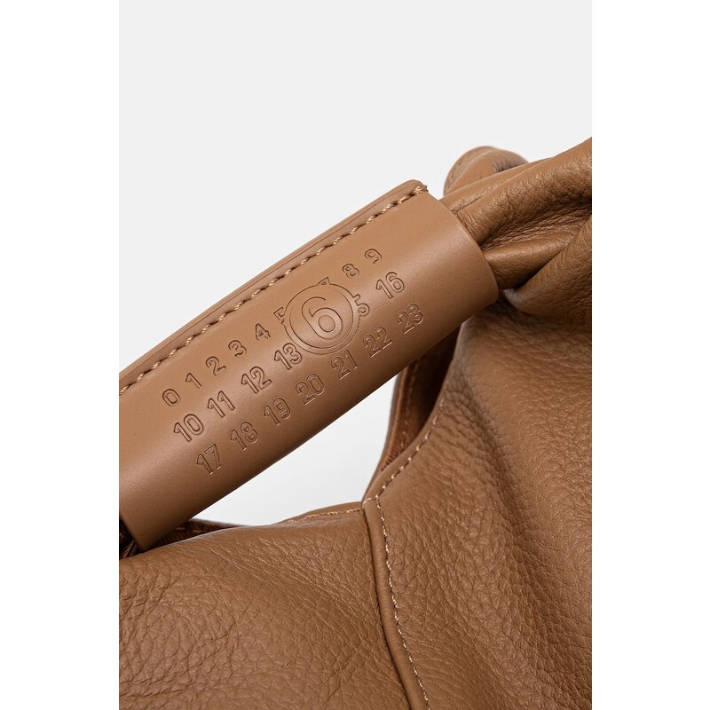 MM6 Maison Margiela poșetă de piele Japanese Draped Mini culoarea maro, SB5WD0029