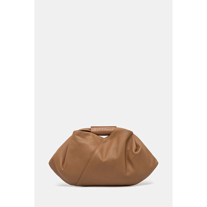 MM6 Maison Margiela poșetă de piele Japanese Draped Mini culoarea maro, SB5WD0029