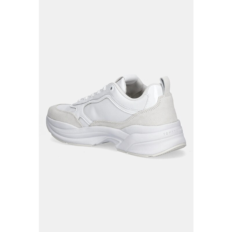 Tommy Hilfiger sneakers din piele TH CHUNKY RUNNER PATENT culoarea alb, FW0FW08840