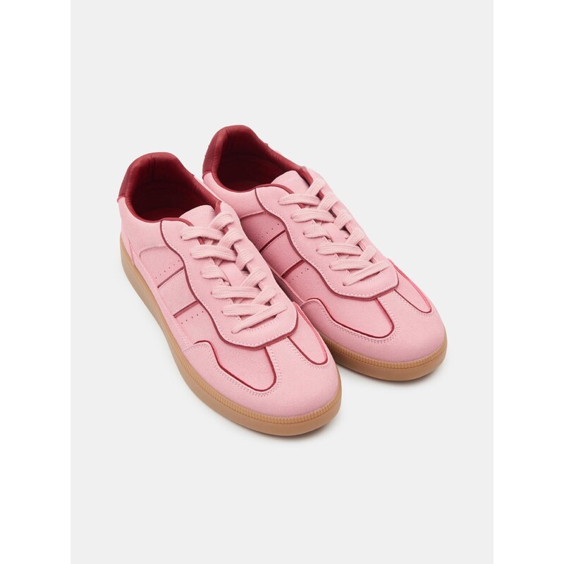 Sinsay - Sneakersi din imitație de ante - roz-aprins