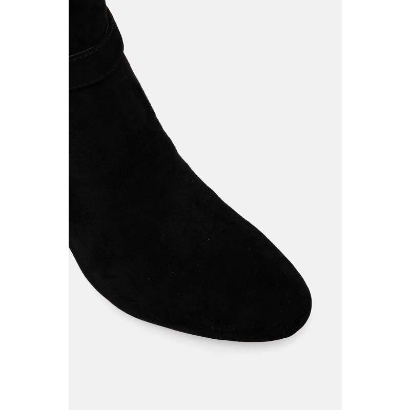 Lauren Ralph Lauren cizme din piele întoarsă Kellie Tl Hl culoarea negru, cu toc drept, 802967843001