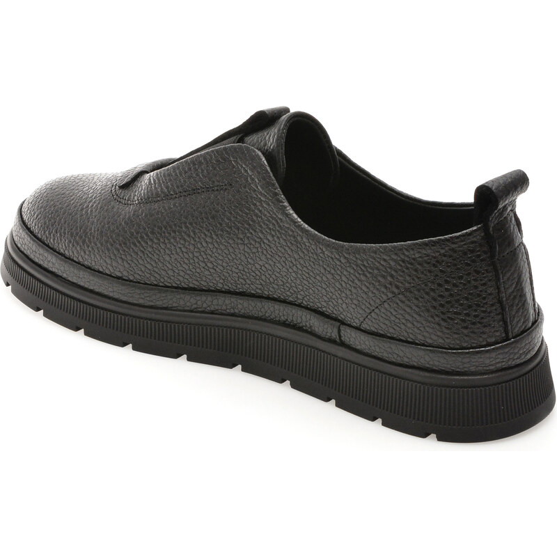 Pantofi IMAGE negri, 146A266, din piele naturala