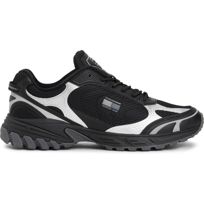 Tommy Jeans Sneaker low gri / negru / alb