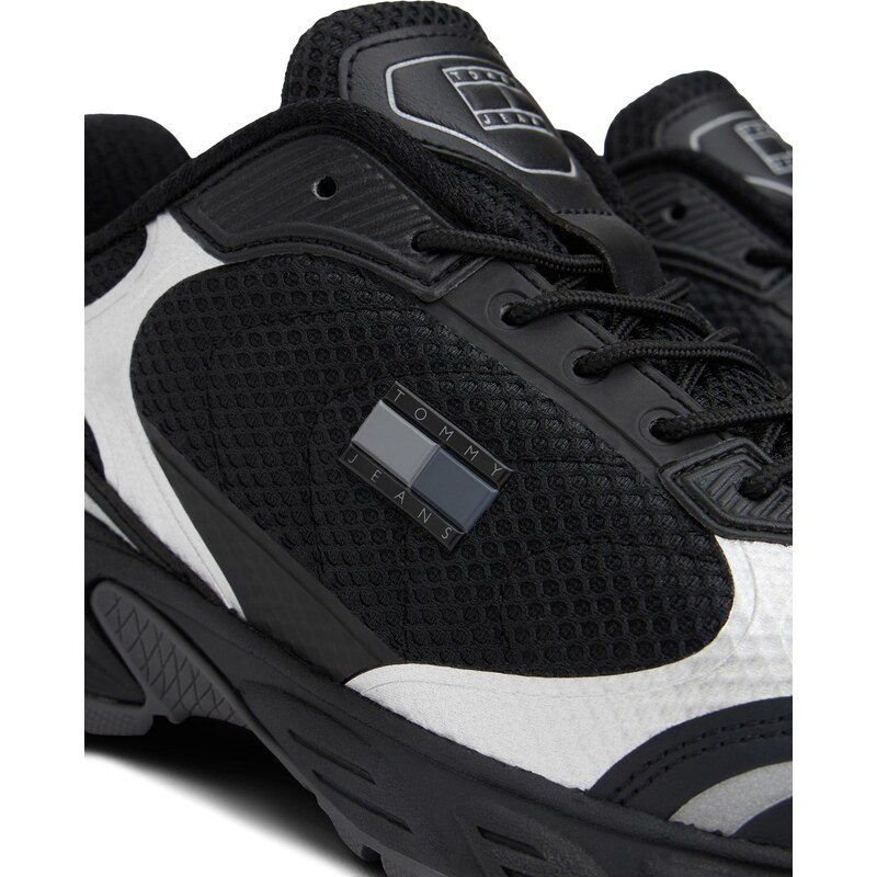 Tommy Jeans Sneaker low gri / negru / alb
