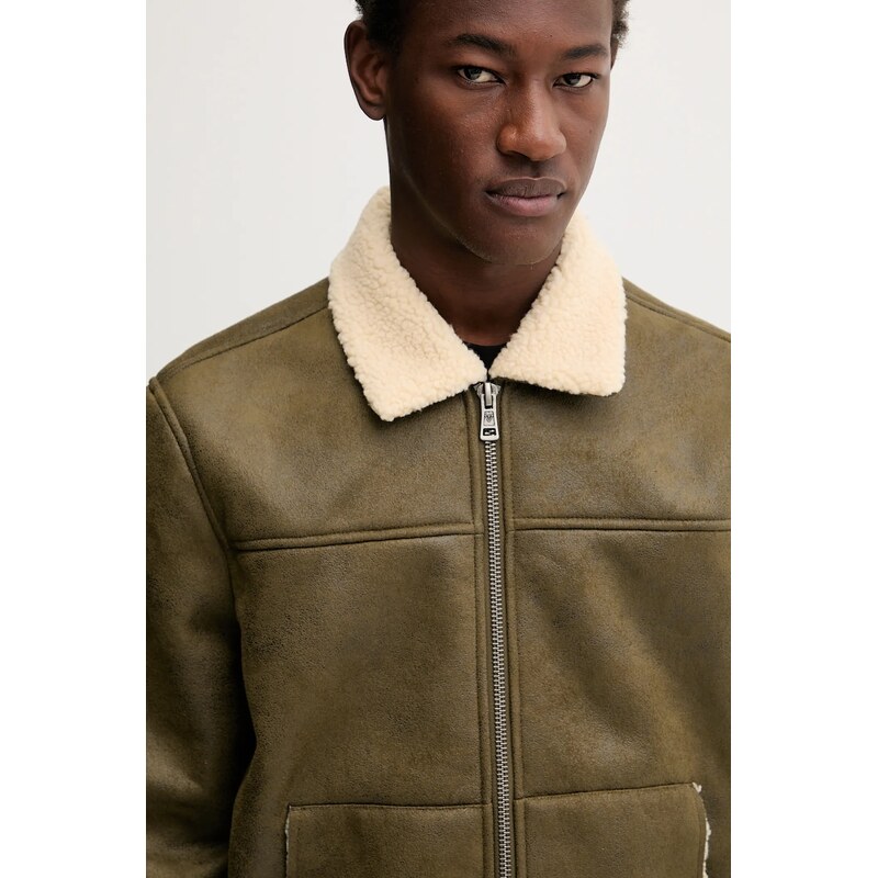 Guess Jeans geacă culoarea verde, de tranziție, M5BL1D W1862