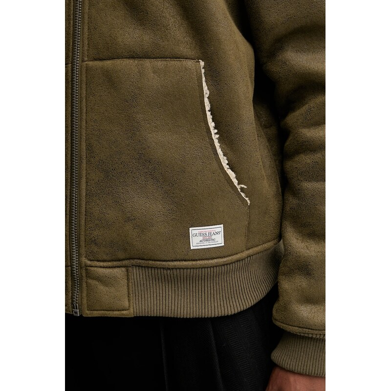Guess Jeans geacă culoarea verde, de tranziție, M5BL1D W1862