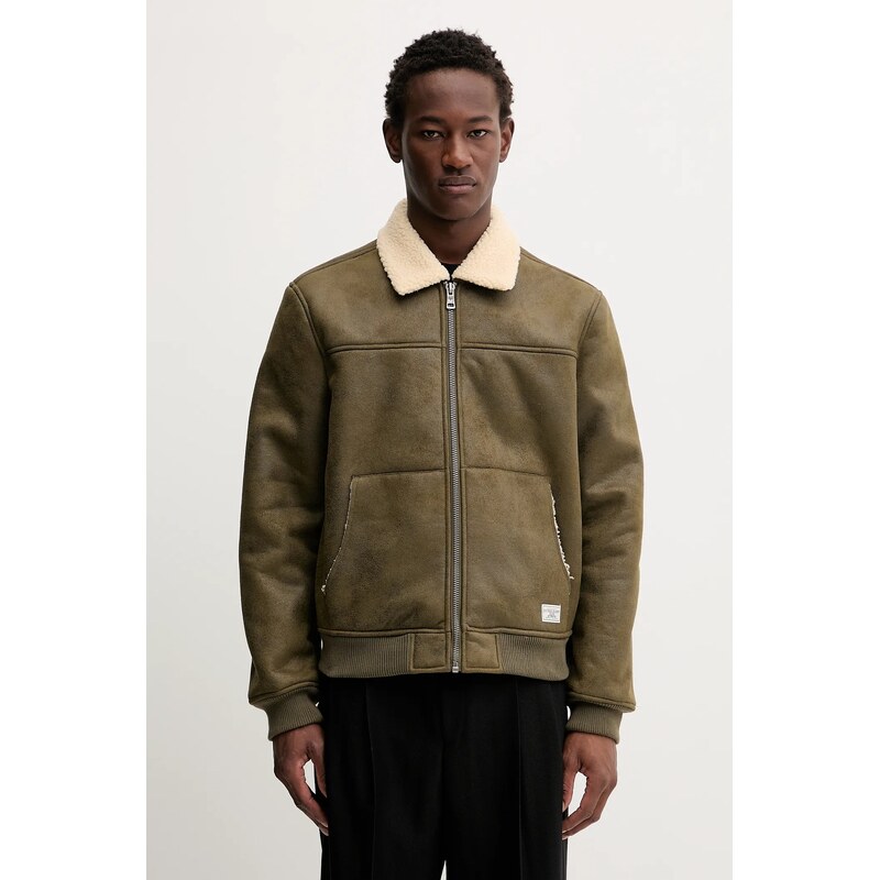 Guess Jeans geacă culoarea verde, de tranziție, M5BL1D W1862