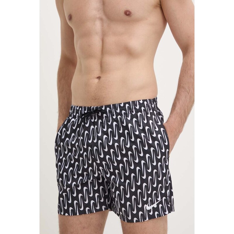 Nike pantaloni scurti de baie Swoosh Link culoarea negru