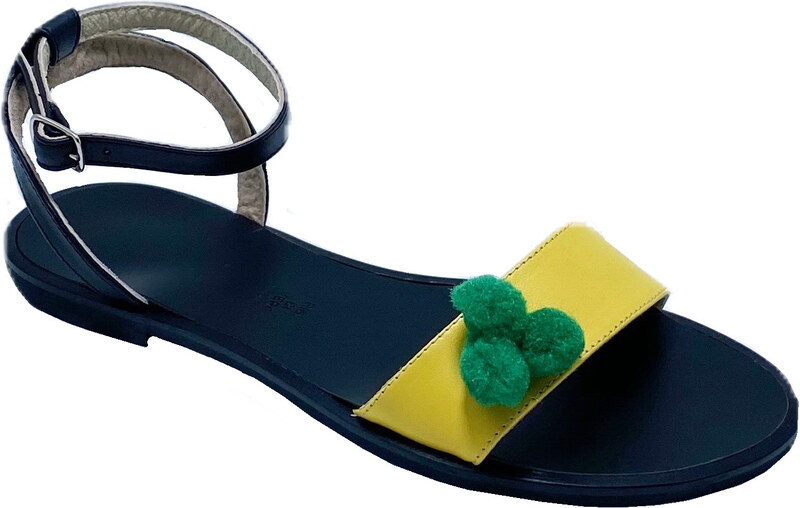 Luisa Fiore Sandale cu talpa joasa CLARA negru/galben - 35