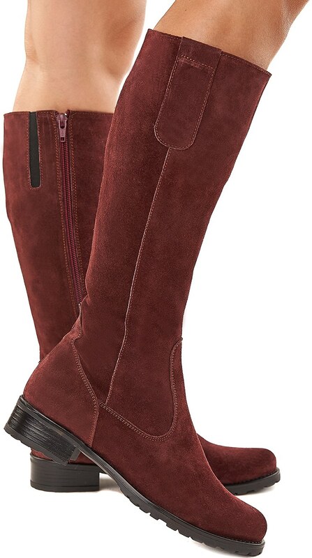 SUPERLATIVE Cizme cu Toc Dama Piele Naturala Bordo 3370